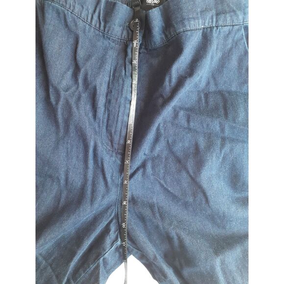 Mossimo 100% Cotton Womens Y2K Elastic Waist WideLeg Belted Chambray Pants XS - Picture 10 of 13